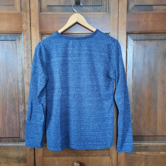 🛍 Cuddl Duds Softwear Knit Long Sleeve Crewneck Top Marled Navy Size Large - Picture 9 of 10